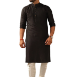 Designer Black Silk Kurta Pajama Set for Men | Partywear Indian Ethnic Outfit